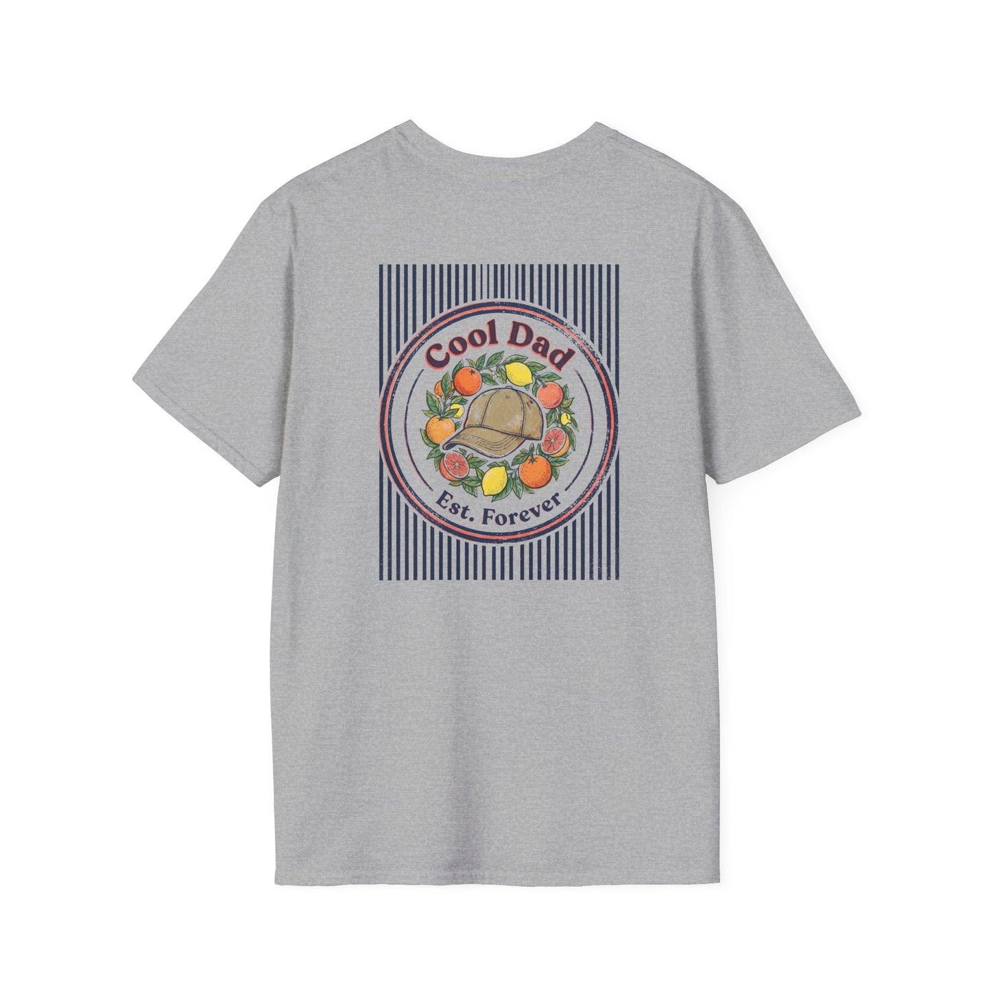white t-shirt with cool dad est forever retro design — birthday gift for dad