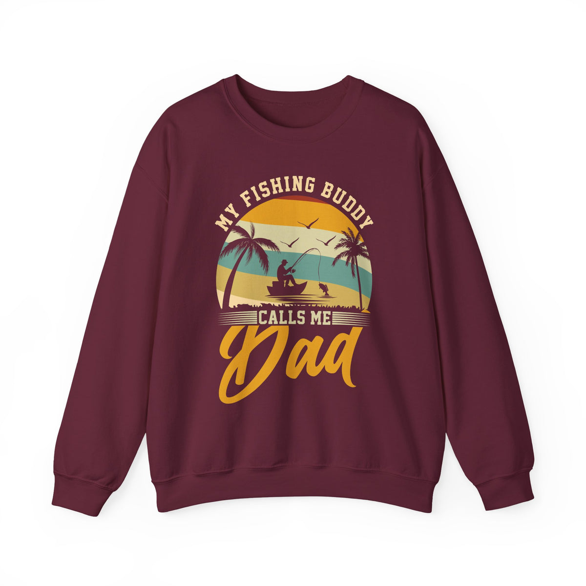 black sweatshirt with my fishing buddy calls me grandpa funny angler design
