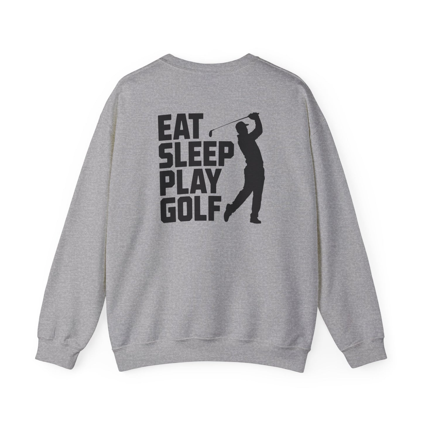 white sweatshirt with eat sleep play golf golfer gift design