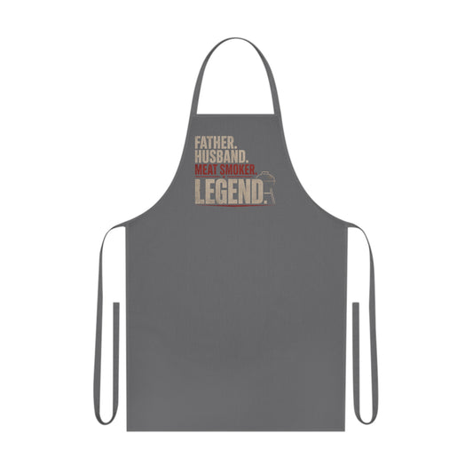 grey apron with meat smoker legend funny grill master graphic