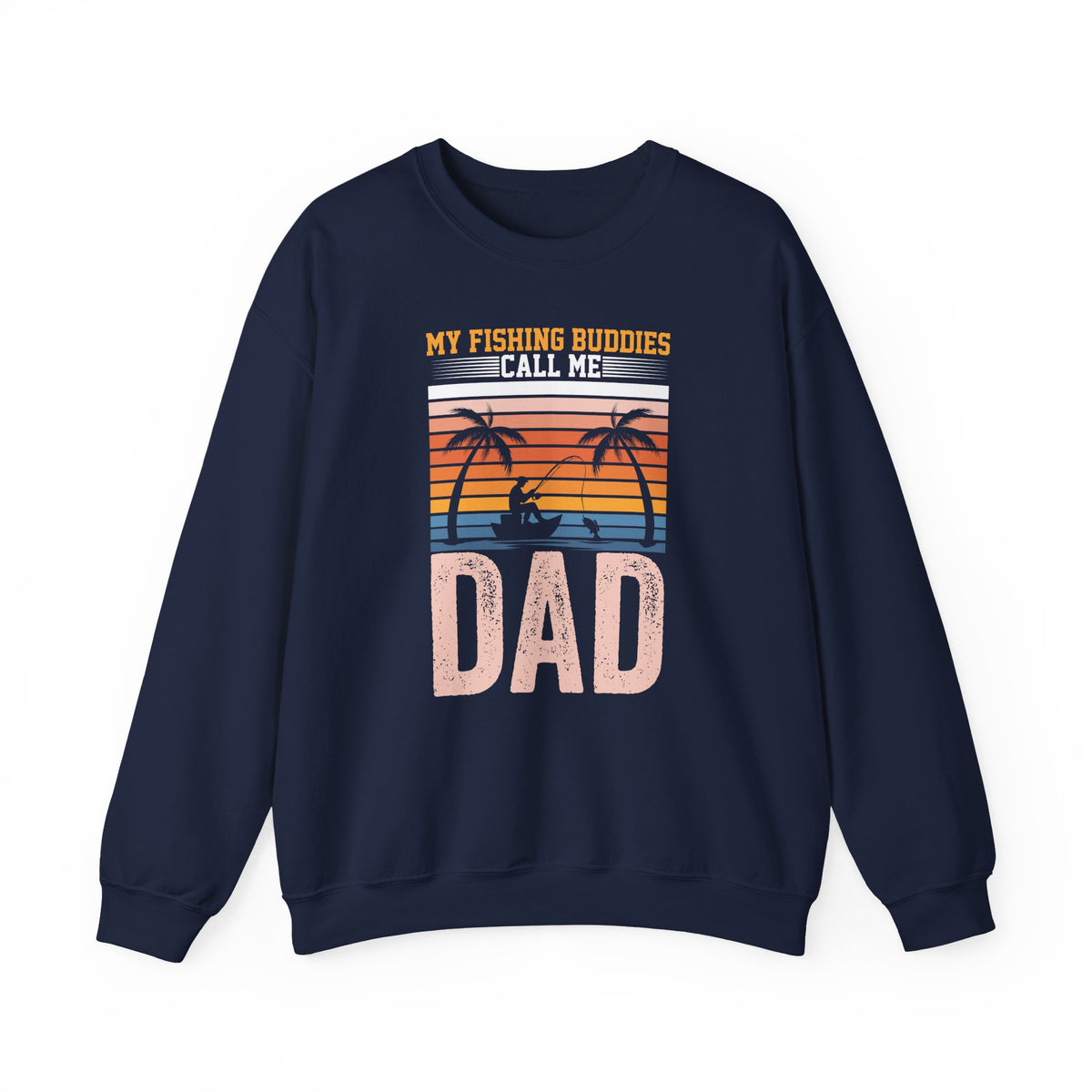 forest green sweatshirt with fishing dad funny gift design
