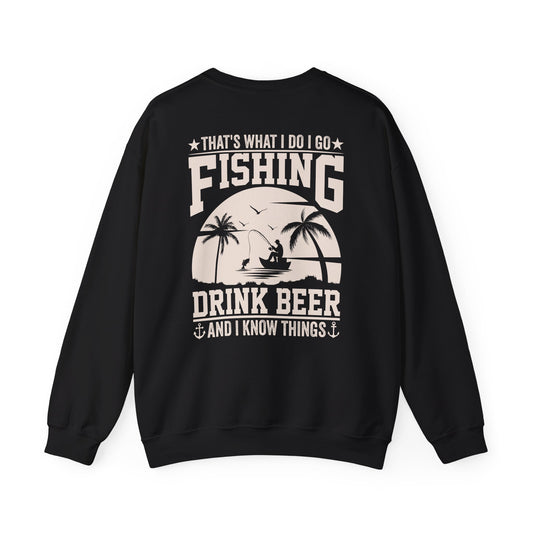 that's what i do i go fishing drink beer and i know things sweatshirt sweatshirt alternate colour product image