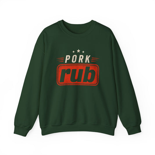 navy sweatshirt with pork rub bbq pitmaster funny grill design