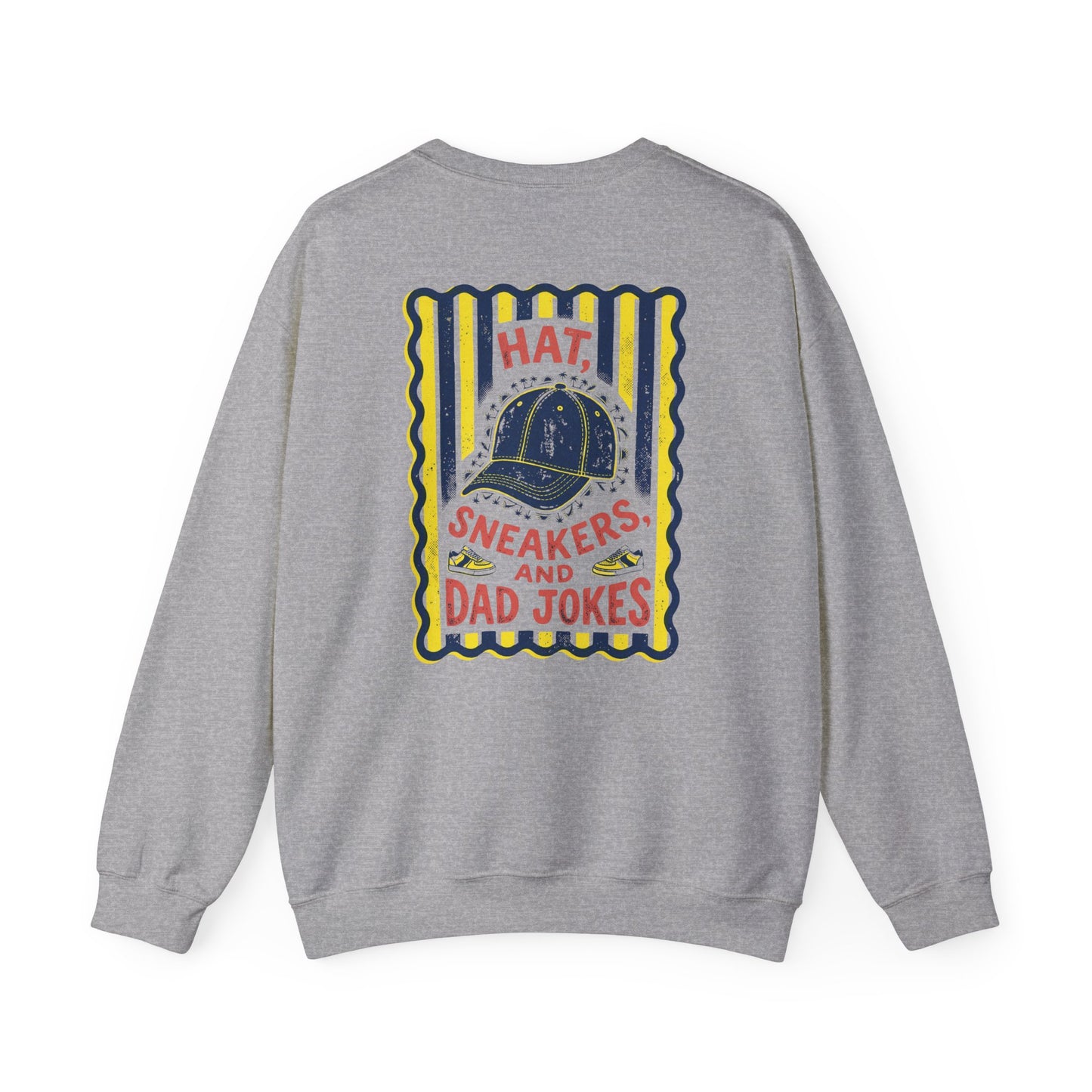 sport grey sweatshirt with dad jokes lifestyle printed graphic for dads
