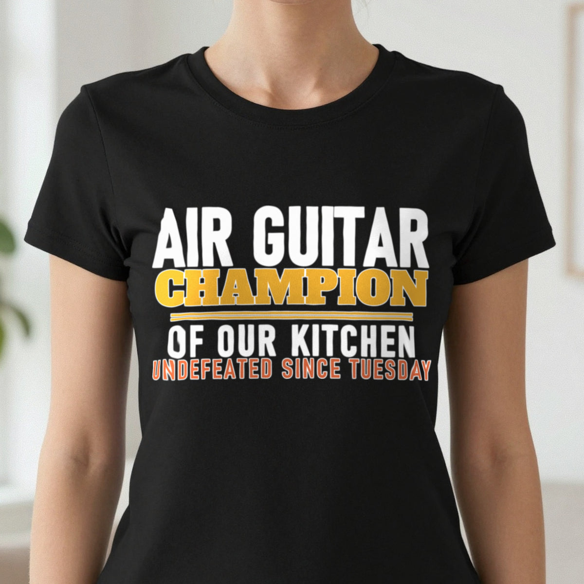 Air Guitar Champion Of Our Kitchen Funny T-Shirt & Sweatshirt in another colour