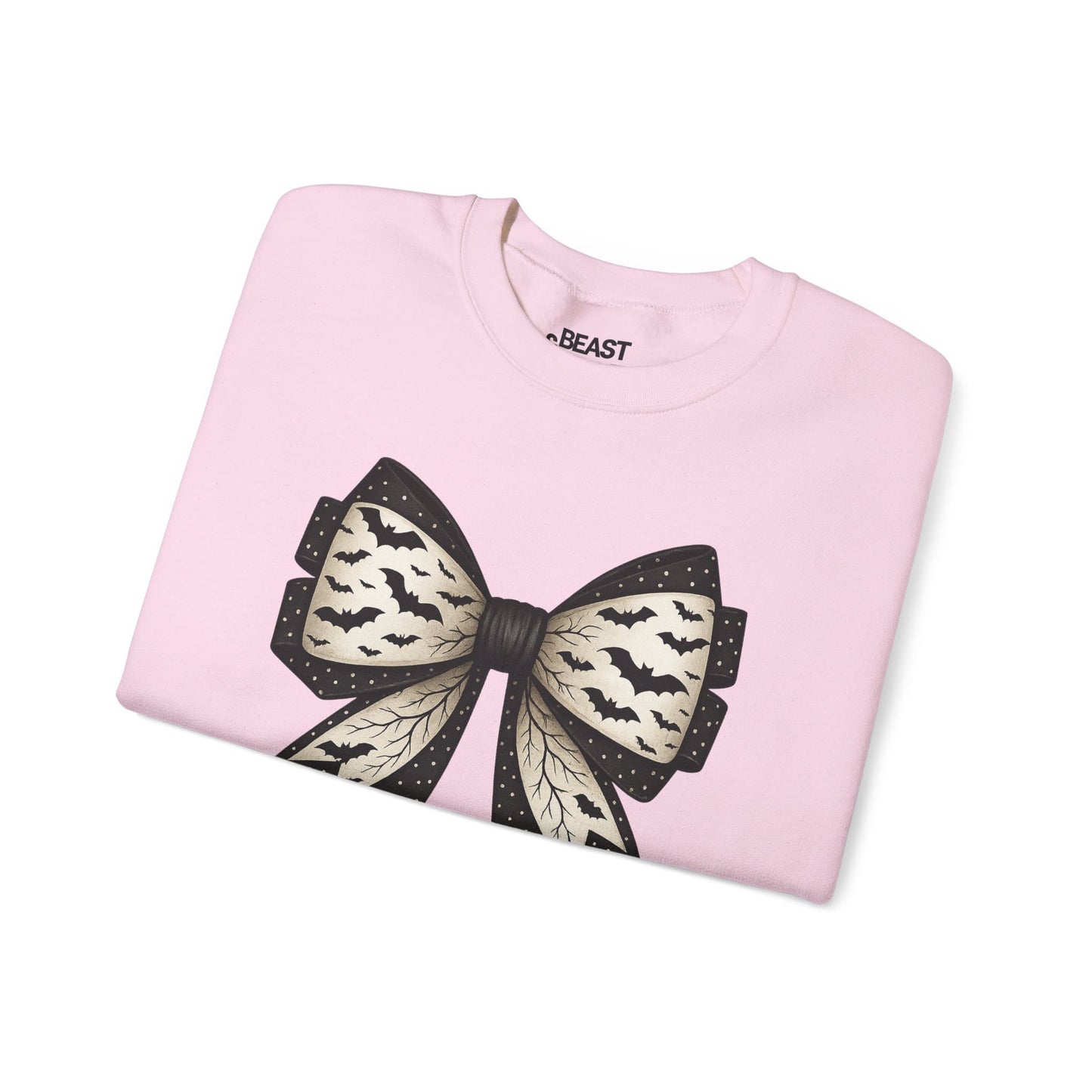 bat lace bow sweatshirt lifestyle shot gothic coquette gift for her