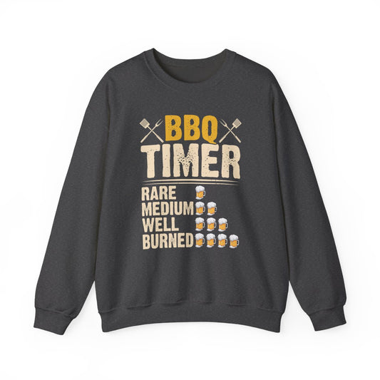BBQ Timer Funny Grilling Sweatshirt - funny sweatshirt by Cheeky Business