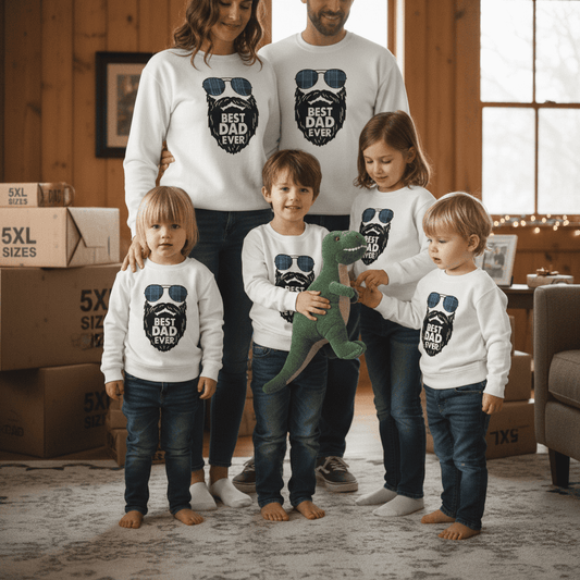 maroon best dad ever sweatshirt with bold bearded dad plaid sunglasses graphic