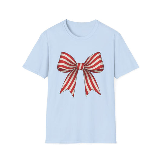 Candy Cane Bow T-Shirt - funny t-shirt by Cheeky Business