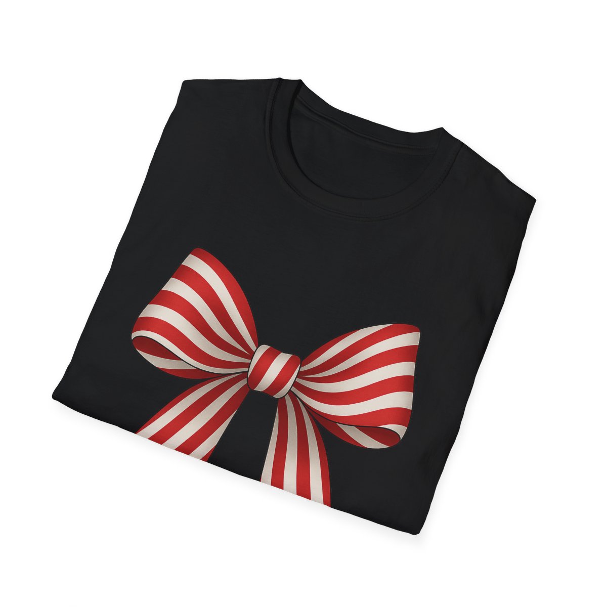 Candy Cane Bow T-Shirt - funny t-shirt by Cheeky Business