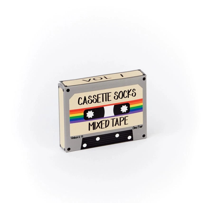 third colour cassette print socks retro birthday gift idea