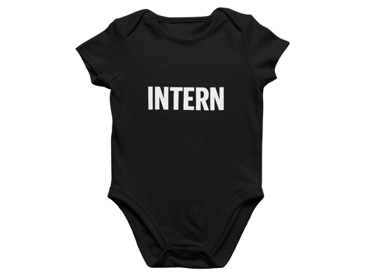 alternate colour CEO of Parenting adult t-shirt and intern baby grow matching parent baby set