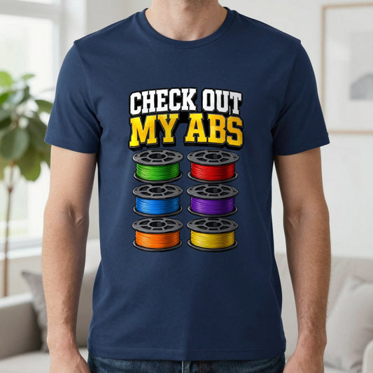 Check Out My ABS Funny 3D Printing T-Shirt in Navy, worn, our photo