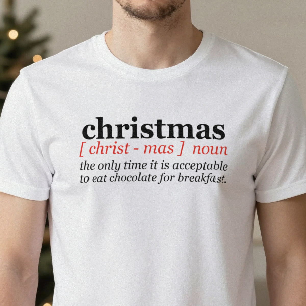 Chocolate For Breakfast Christmas Definition Funny Christmas Jumper & T-Shirt in another colour