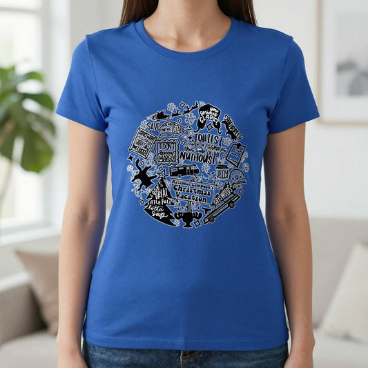 Christmas Vacation Quotes Collage T-Shirt & Sweatshirt in Royal, worn, our photo