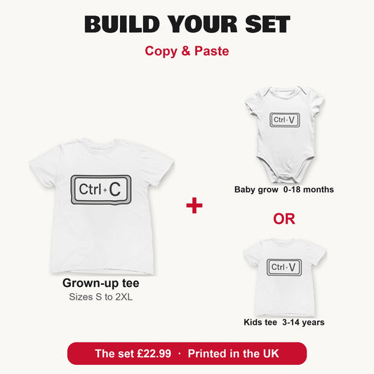 Copy & Paste matching set build your set: grown-up tee with baby grow or kids tee