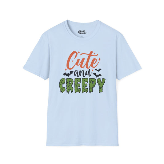 sport grey t-shirt with cute and creepy halloween slogan print