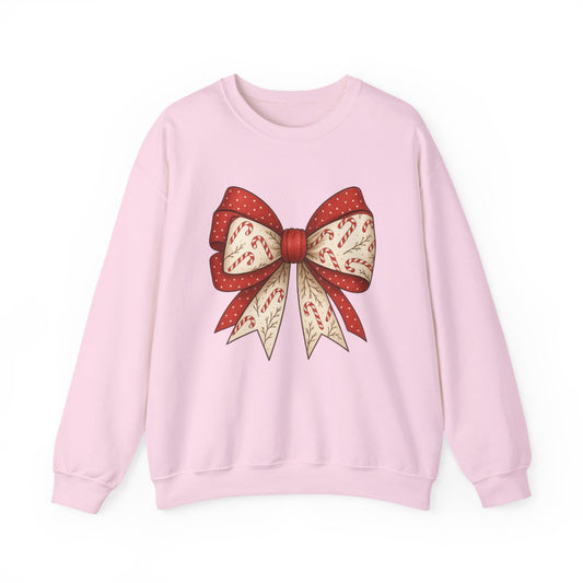 Double Candy Cane Bow Sweatshirt - funny sweatshirt by Cheeky Business