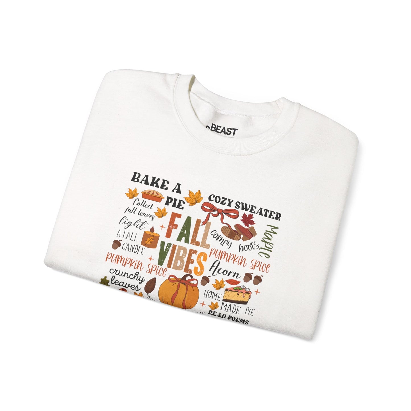 autumn sweatshirt with cozy fall vibes graphic detail