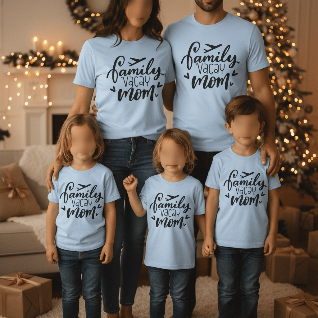family holiday mum t-shirt gift card design