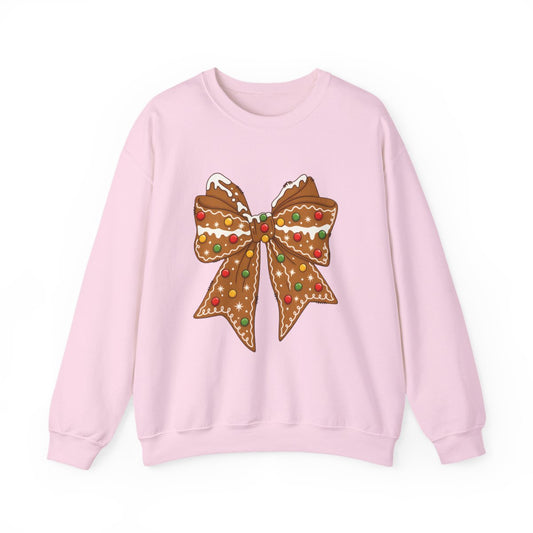 Gingerbread Bow Christmas Sweatshirt - funny sweatshirt by Cheeky Business