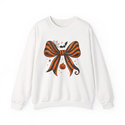 Halloween Bow Pumpkin Sweatshirt - funny sweatshirt by Cheeky Business