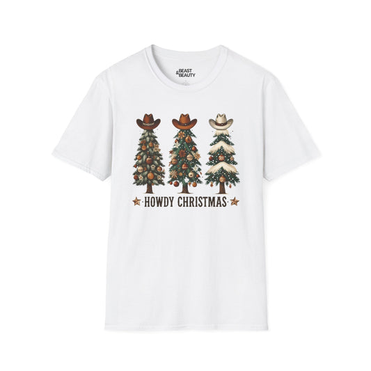 howdy christmas cowboy t-shirt white t-shirt Christmas gift idea