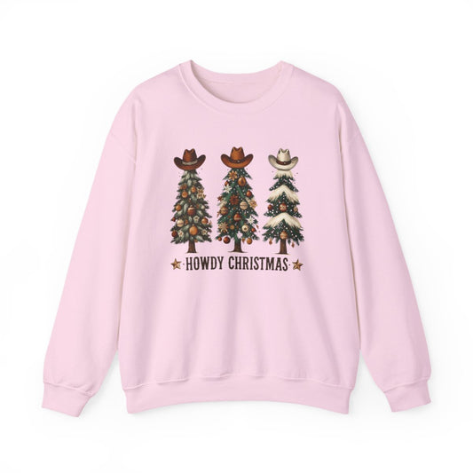 Howdy Christmas Cowboy Trees Sweatshirt - funny sweatshirt by Cheeky Business