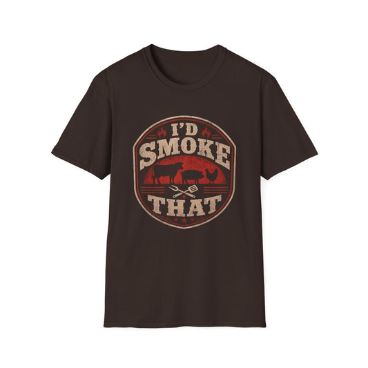 I'd Smoke That BBQ Dad T-Shirt - funny t-shirt by Cheeky Business