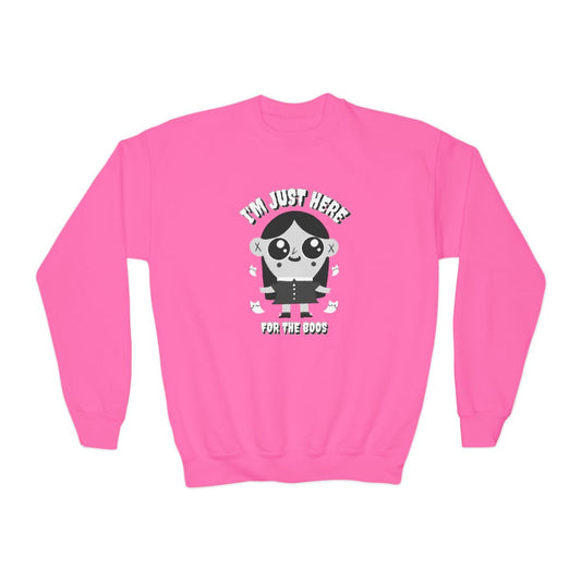 I’m Just Here For The Boos Kids Halloween Sweatshirt - funny t-shirt by Cheeky Business
