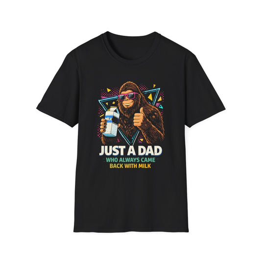 navy t-shirt with milk run dad slogan graphic print