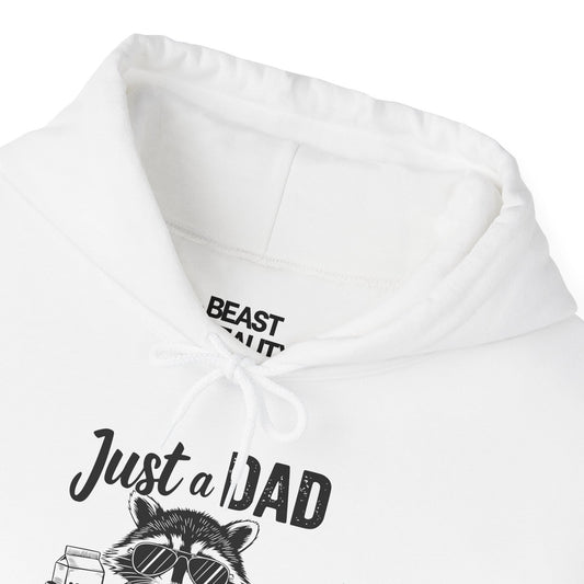 navy hoodie with came back with the milk raccoon and milk carton graphic gift for dad