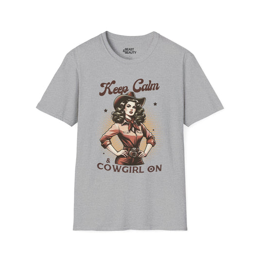 keep calm & cowgirl on t-shirt sport grey t-shirt cowgirl gift idea