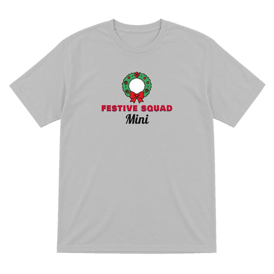 Kids Personalised Festive Squad Christmas Jumper & T-Shirt T-Shirt in Sport Grey