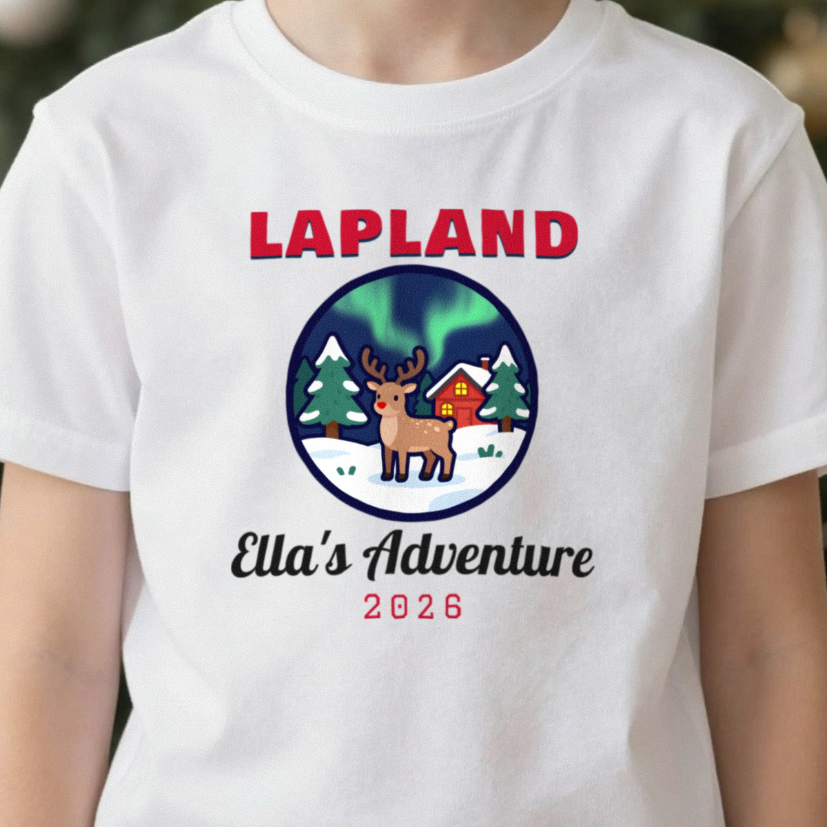 Kids Personalised Lapland Christmas Jumper & T-Shirt in another colour