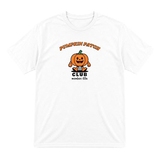 Personalised Pumpkin Patch Club Kids T-Shirt & Sweatshirt in White (T-Shirt)