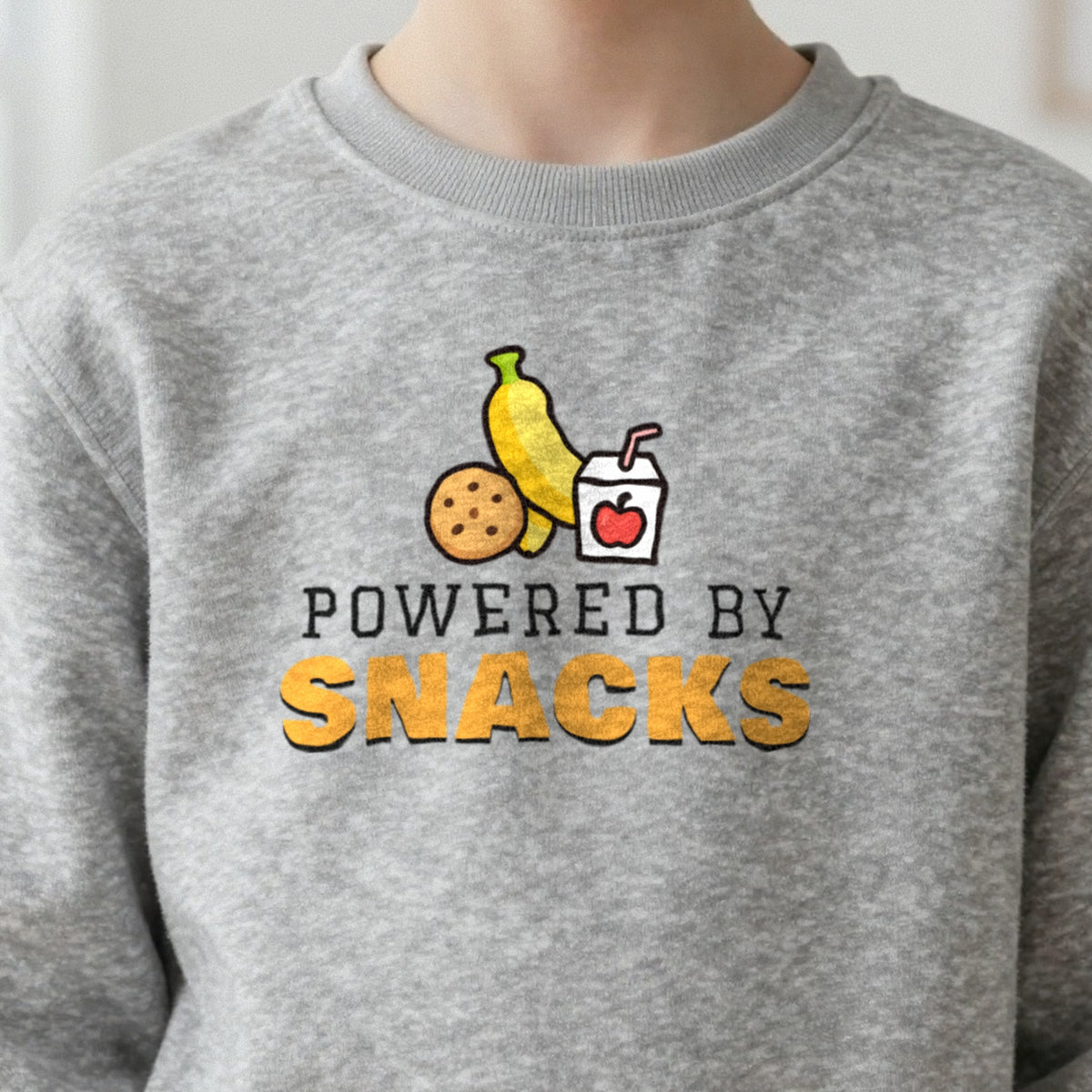 Kids Powered By Snacks Funny T-Shirt & Sweatshirt in another colour