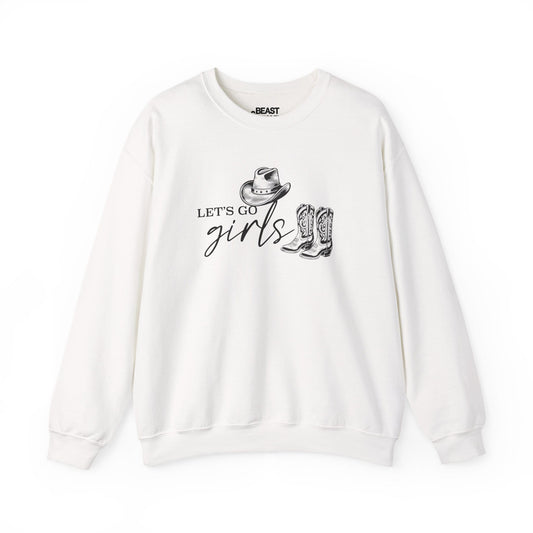 let s go girls cowgirl sweatshirt white sweatshirt cowgirl gift idea