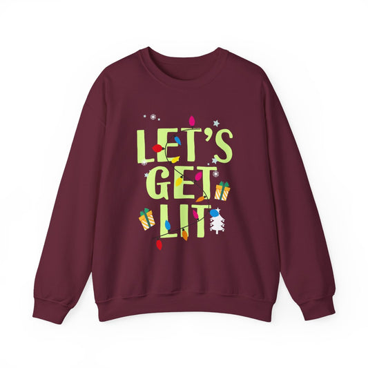Let's Get Lit Christmas Sweatshirt - funny sweatshirt by Cheeky Business