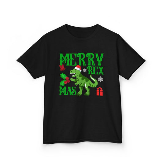 Merry Rexmas Kids Christmas T-Shirt - funny t-shirt by Cheeky Business