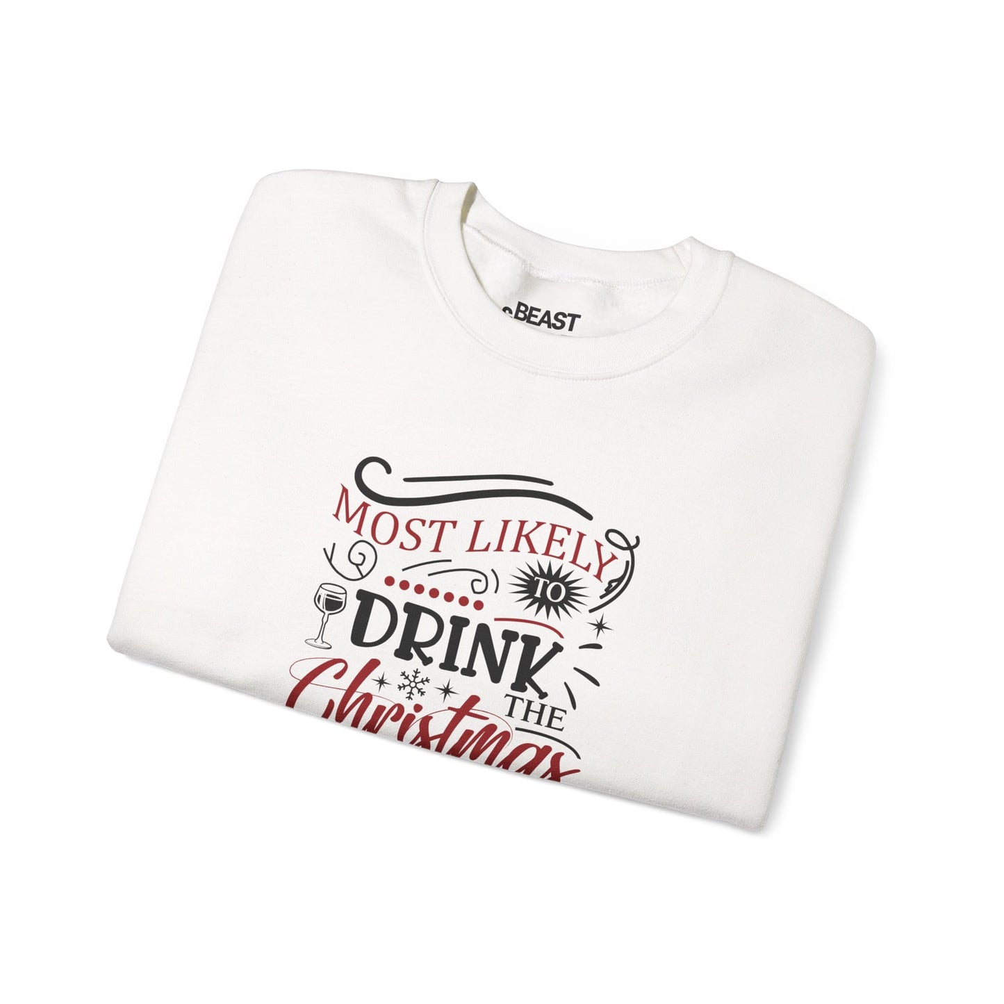 most likely to drink the christmas spirit sweatshirt sweatshirt Christmas gift idea image 4
