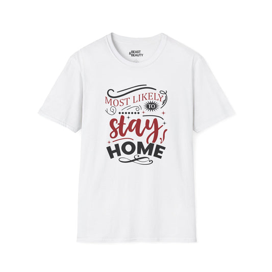 Most Likely to Stay Home Christmas T-Shirt t-shirt product image 2 from Beast and Beauty