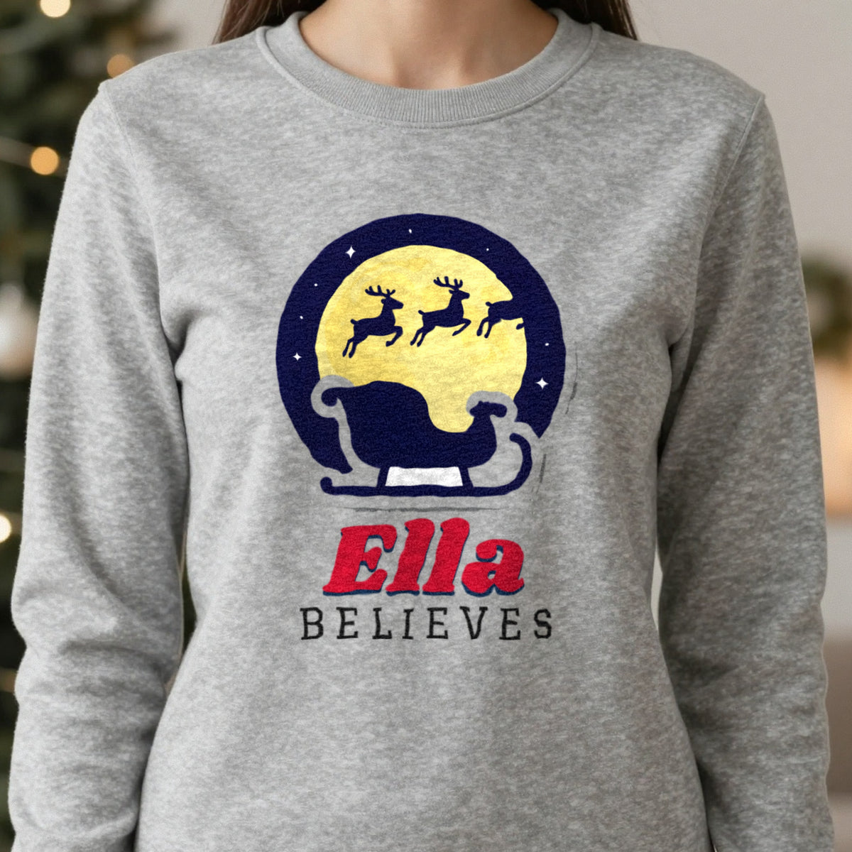 Personalised Believes Christmas Jumper & T-Shirt in another colour