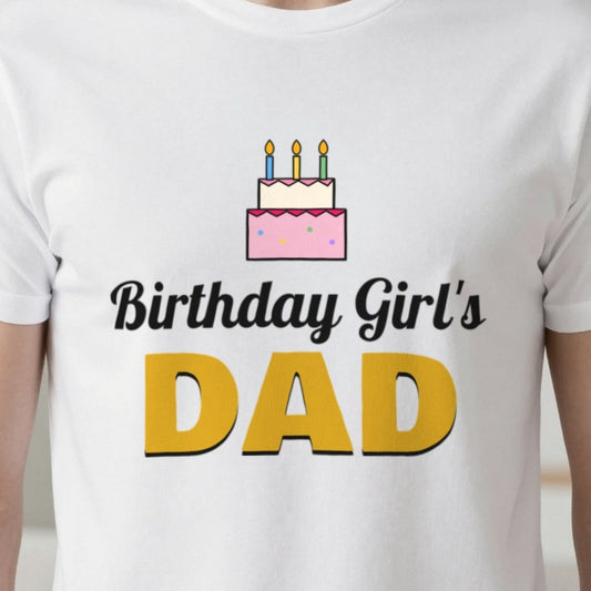 Personalised Birthday Girl's Dad T-Shirt print close-up, our photo