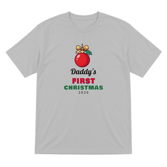 Personalised First Christmas Jumper & T-Shirt T-Shirt in Sport Grey