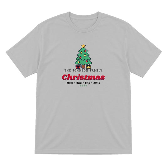 Personalised Family Christmas Jumper & T-Shirt T-Shirt in Sport Grey