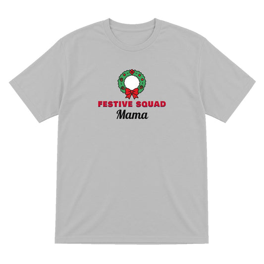 Personalised Festive Squad Christmas Jumper & T-Shirt T-Shirt in Sport Grey