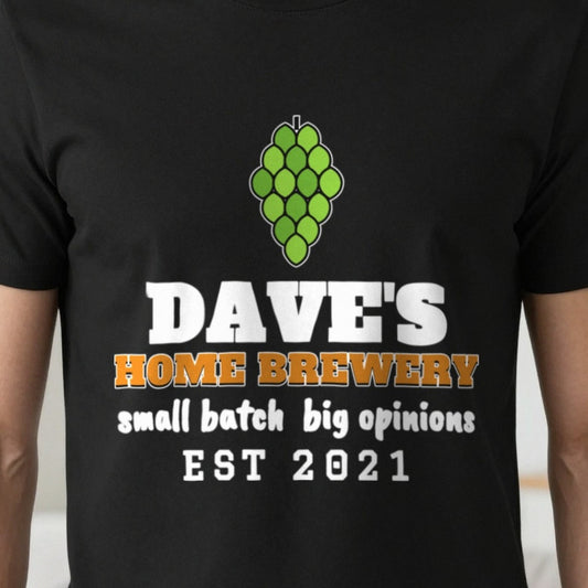 Personalised Home Brewery T-Shirt & Sweatshirt print close-up, our photo