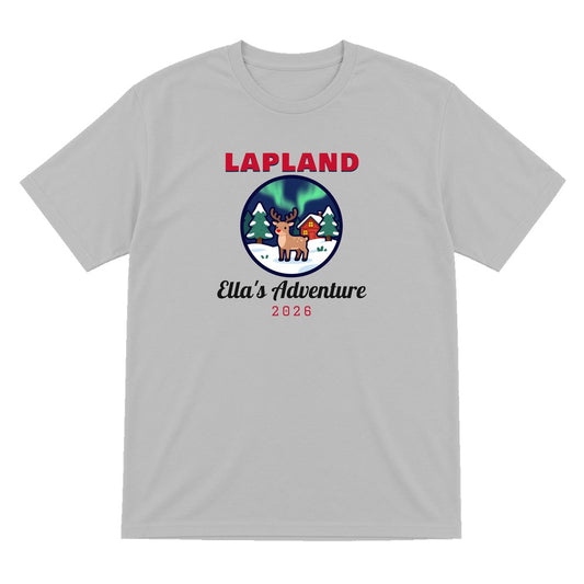 Personalised Lapland Christmas Jumper & T-Shirt T-Shirt in Sport Grey