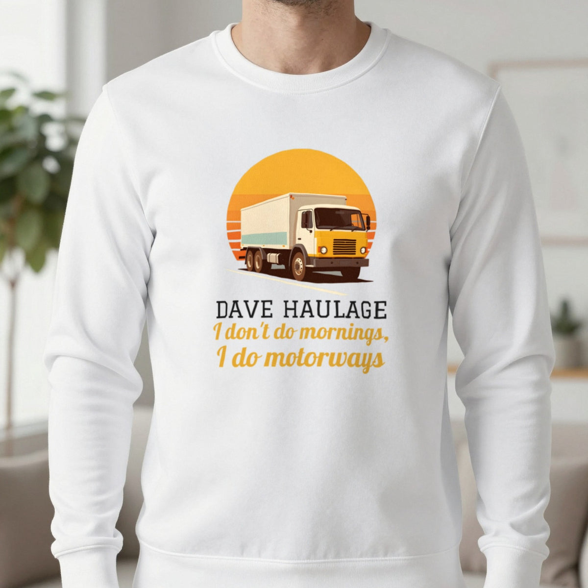 Personalised Haulage T-Shirt & Sweatshirt Sweatshirt in White, worn, our photo